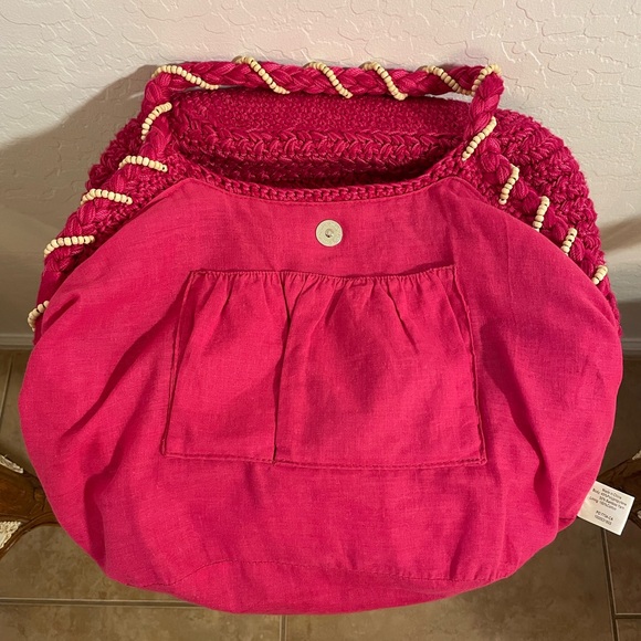 The Sak Red Crochet Shoulder Bag with Braided Handles - Picture 5 of 6